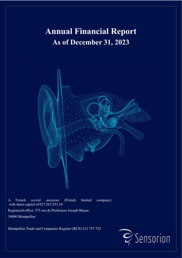 Thumbnail Sensorion Financial Report 2023