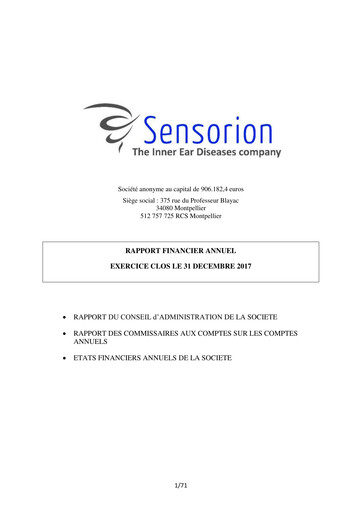 Thumbnail Sensorion Financial Report 2017