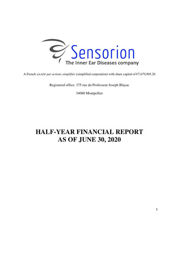 Thumbnail Sensorion Half-year Report 2020-h1