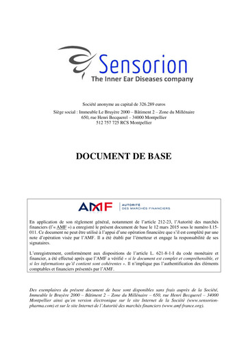 Thumbnail Sensorion Universal Registration Document 2014