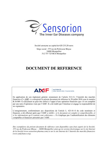 Thumbnail Sensorion Universal Registration Document 2015