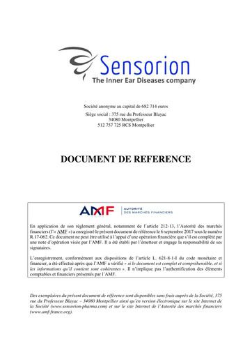 Thumbnail Sensorion Universal Registration Document 2016
