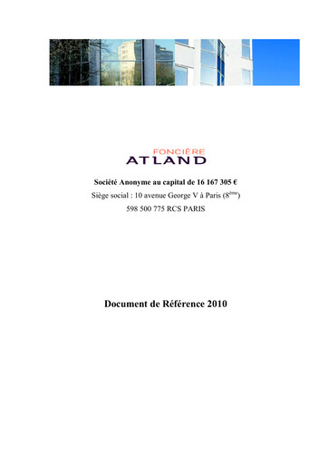 Vorschaubild Atland SAS Universelles Registrierungsdokument 2010