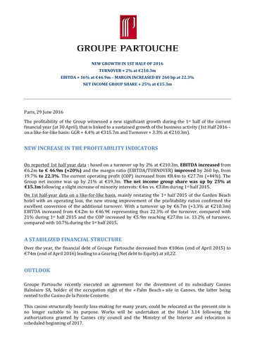 Thumbnail Groupe Partouche Half-year Report 2016-h1