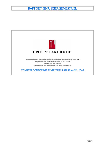 Thumbnail Groupe Partouche Half-year Report 2008-h1