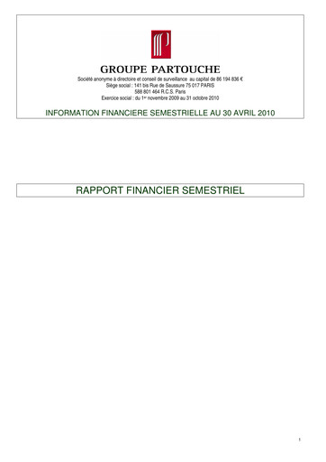 Thumbnail Groupe Partouche Half-year Report 2010-h1