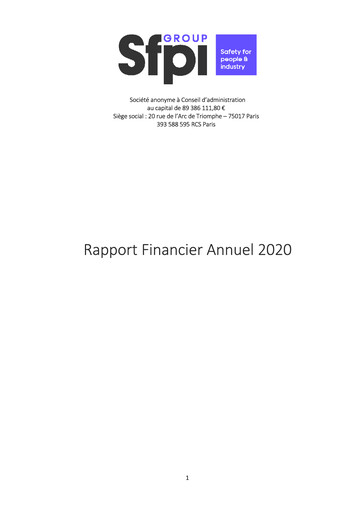 Thumbnail Groupe SFPI Financial Report 2020