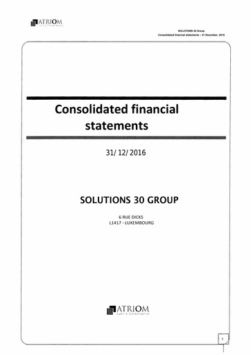 Thumbnail Solutions 30 Financial Statement 2016