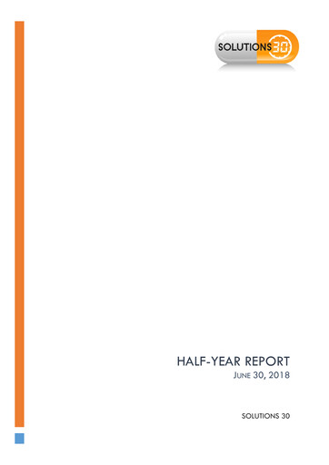 Thumbnail Solutions 30 Half-year Report 2018-h1