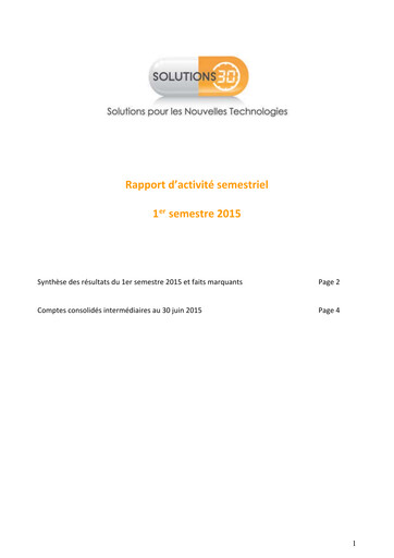 Thumbnail Solutions 30 Half-year Report 2015-h1
