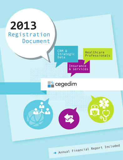 Thumbnail Cegedim SA Financial Report 2013
