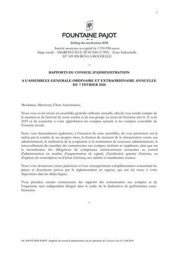 Thumbnail Fountaine Pajot Annual Report 2018-2019