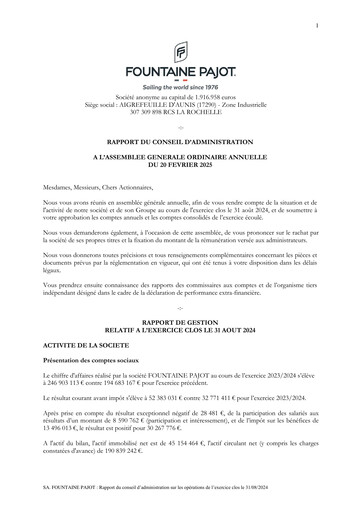 Thumbnail Fountaine Pajot Annual Report 2023-2024