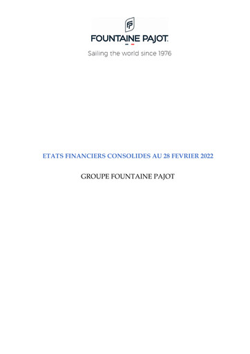 Miniature Fountaine Pajot Rapport semestriel 2021-2022