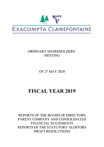 Thumbnail Exacompta Clairefontaine Annual Report 2019
