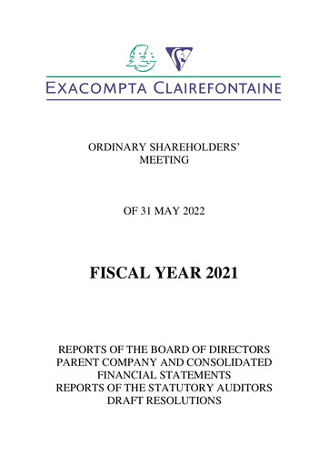Thumbnail Exacompta Clairefontaine Annual Report 2021