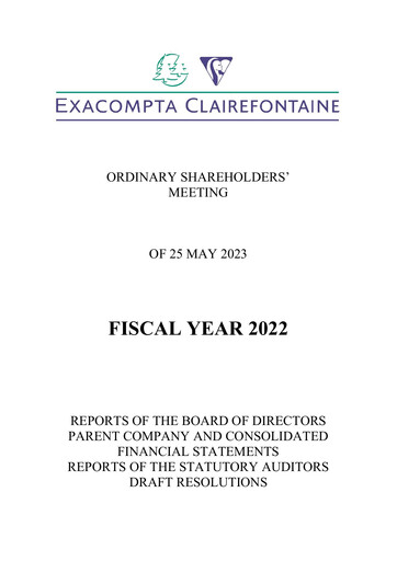 Thumbnail Exacompta Clairefontaine Annual Report 2022