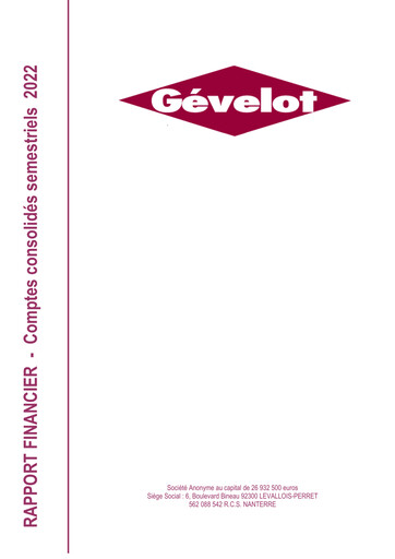 Thumbnail Gévelot SA Half-year Report 2022-h1