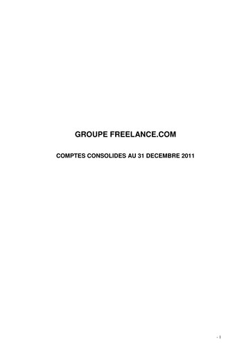 Vorschaubild Freelance.com SA Finanzmitteilung 2011