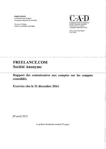 Vorschaubild Freelance.com SA Finanzmitteilung 2014