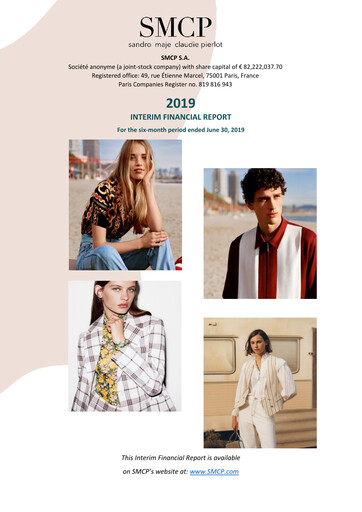 Thumbnail SMCP S.A. Half-year Report 2019-h1