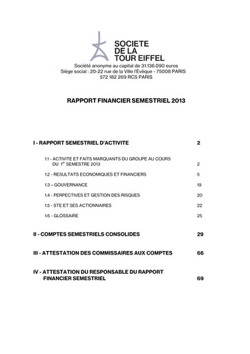 Vorschaubild Société de la Tour Eiffel Halbjahresbericht 2013-h1