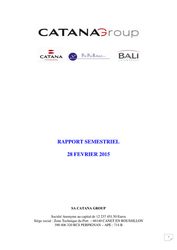Thumbnail Catana Group Half-year Report 2014-2015