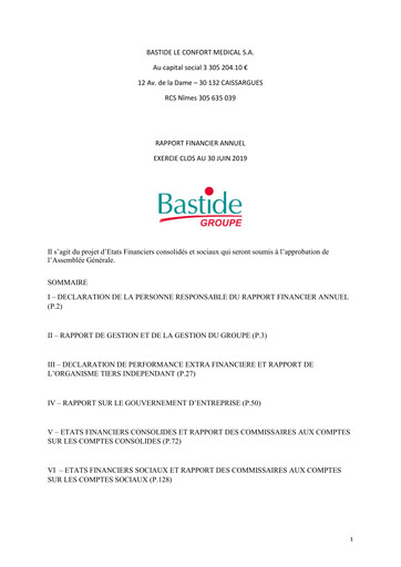 Miniature Bastide Le Confort Médical Rapport annuel 2019