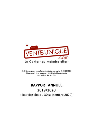 Thumbnail Vente-Unique.com Annual Report 2019-2020