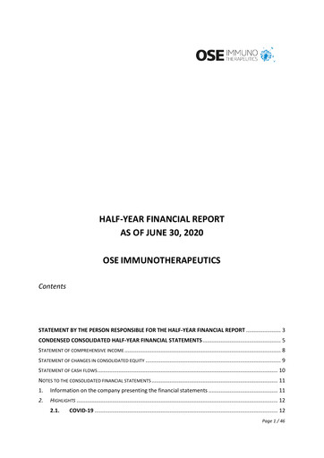 Thumbnail OSE Immunotherapeutics Half-year Report 2020-h1