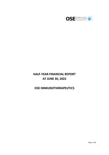 Thumbnail OSE Immunotherapeutics Half-year Report 2022-h1