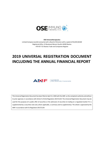 Thumbnail OSE Immunotherapeutics Universal Registration Document 2019