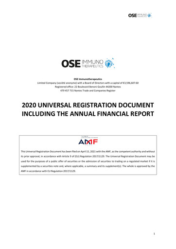 Thumbnail OSE Immunotherapeutics Universal Registration Document 2020