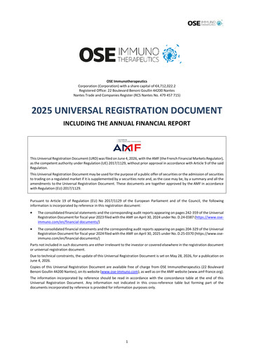 Thumbnail OSE Immunotherapeutics Universal Registration Document 2025