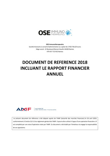 Thumbnail OSE Immunotherapeutics Universal Registration Document 2018