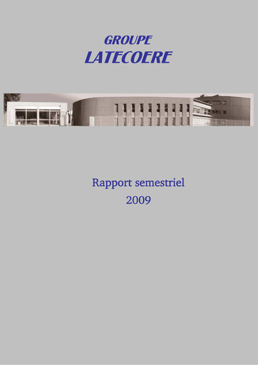 Miniature Latécoère S.A. Rapport semestriel 2009-h1