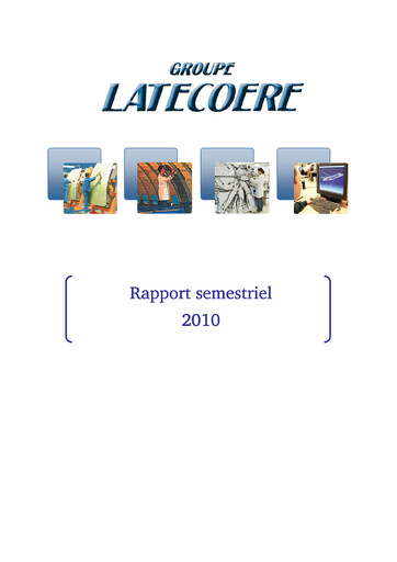 Miniature Latécoère S.A. Rapport semestriel 2010-h1