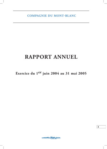 Thumbnail Compagnie Du Mont-Blanc Annual Report 2004-2005