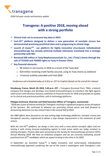 Thumbnail Transgene SA Financial Report 2018