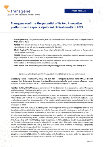 Thumbnail Transgene SA Financial Report 2021