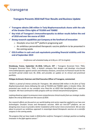 Thumbnail Transgene SA Half-year Report 2018