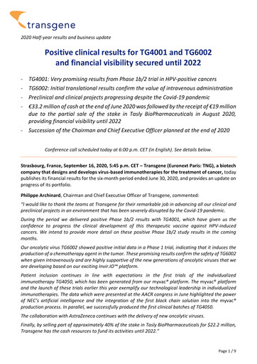 Thumbnail Transgene SA Half-year Report 2020