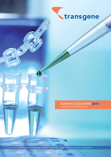 Thumbnail Transgene SA Universal Registration Document 2014