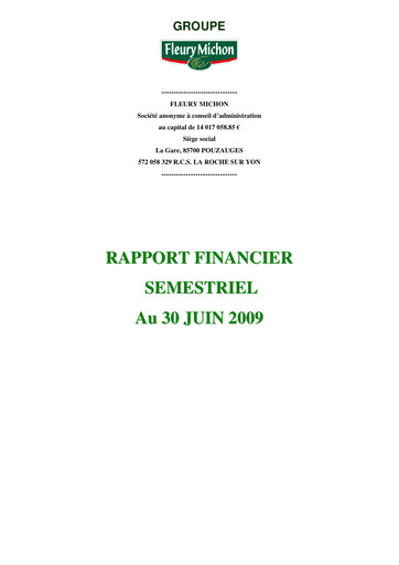 Thumbnail Fleury Michon Half-year Report 2009-h1