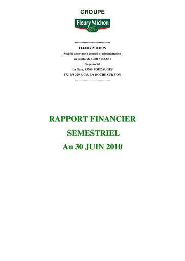 Thumbnail Fleury Michon Half-year Report 2010-h1