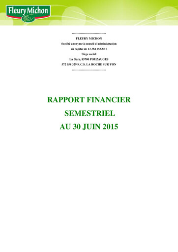 Thumbnail Fleury Michon Half-year Report 2015-h1