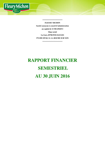 Thumbnail Fleury Michon Half-year Report 2016-h1