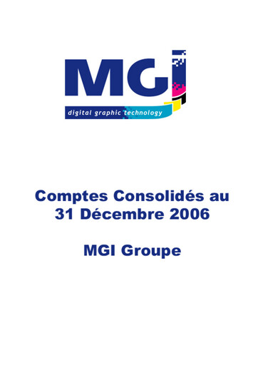 Thumbnail MGI Digital Technology Financial Statement 2006