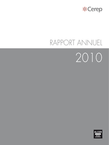 Miniature Eurofins-Cerep Rapport annuel 2010