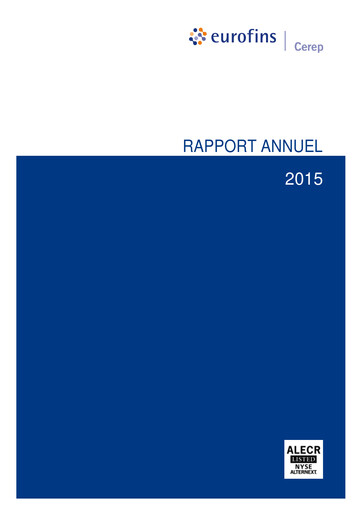 Miniature Eurofins-Cerep Rapport annuel 2015